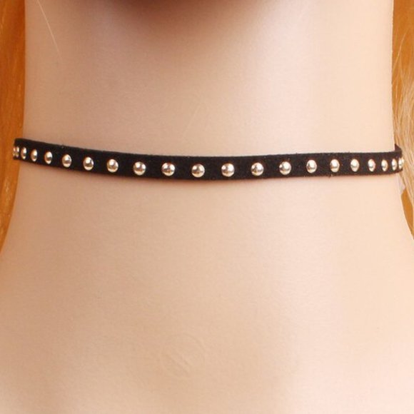 2pcs Choker Necklace Punk Black Leather Collar - Picture 2 of 5
